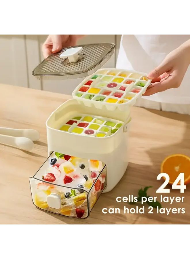 Green Portable Ice Maker Machine With 48 Ice Cubes Double Layer Freezer Mold For Home Office Camping - Image 5